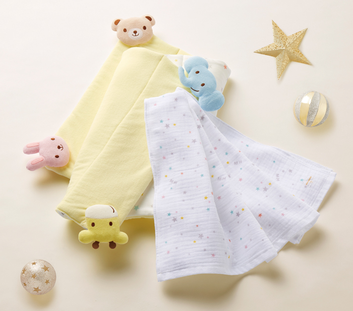 ポータブルケットとガーゼバスタオル